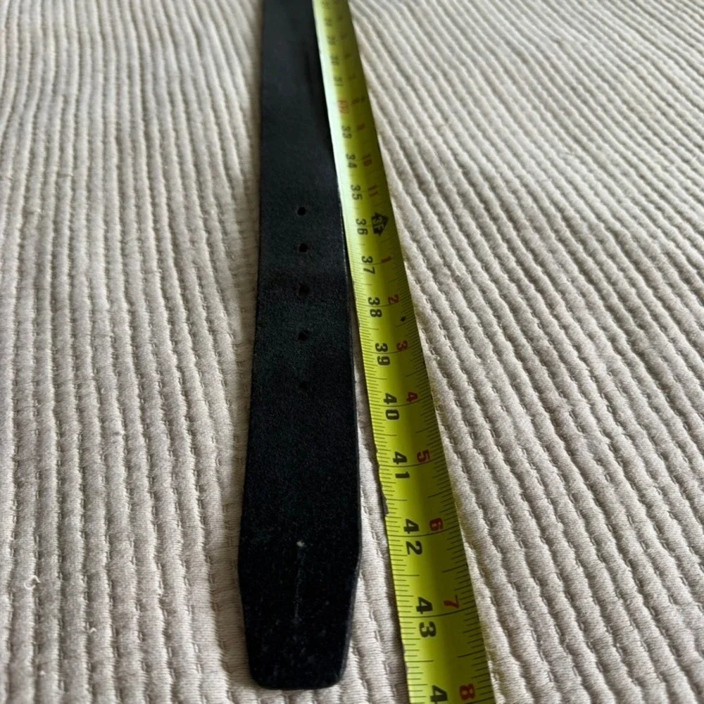 Banana Republic Leather Belt Mens 36 Black Brass Roller Buckle Casual Jeans